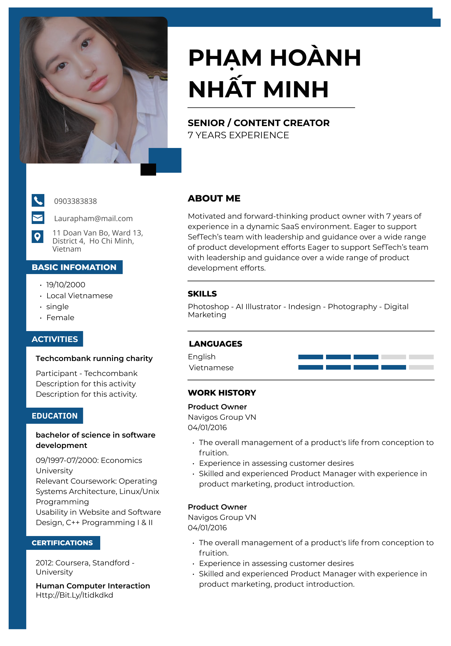 Mẫu CV cổ điển 3