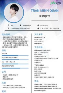 CV tiếng Trung chi tiết 