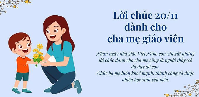 Lời chúc 20/11 dành cho cha mẹ giáo viên