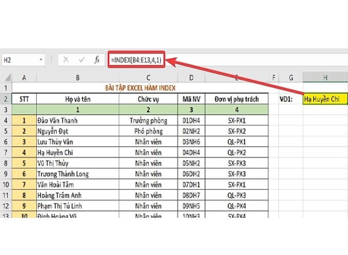 150 hàm excel thường dùng và ví dụ hàm VLOOKUP