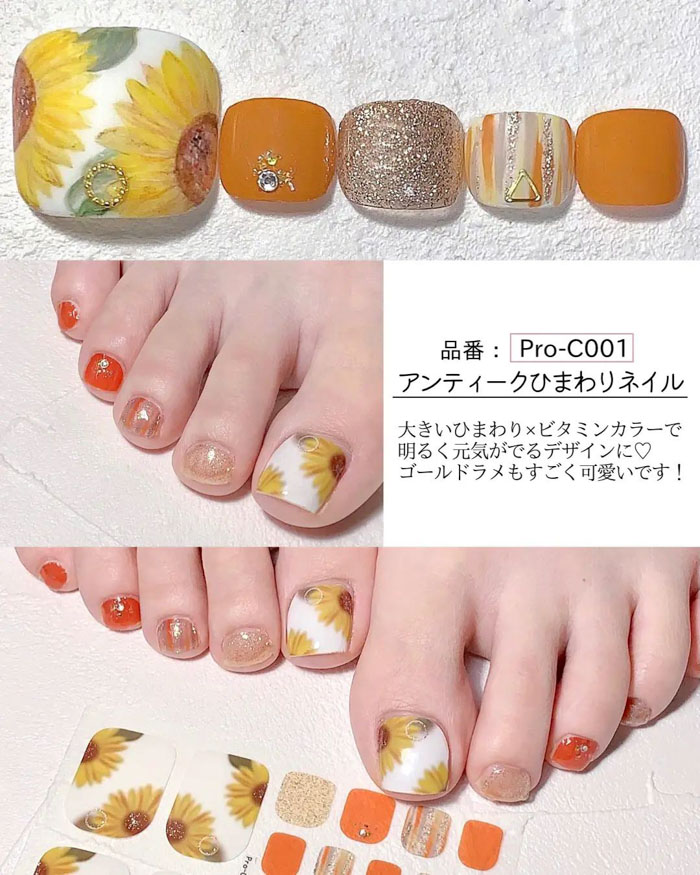 25+ mẫu nail chân màu cam đất đẹp, thời thượng và tôn da