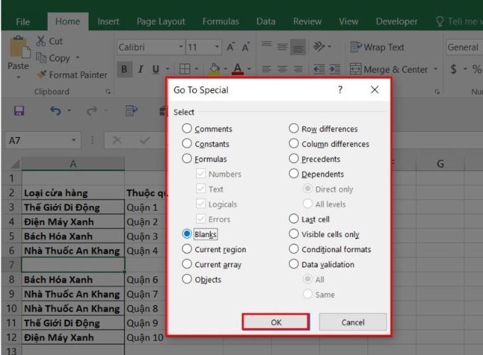 Cách lọc hàng trống trong Google Sheet