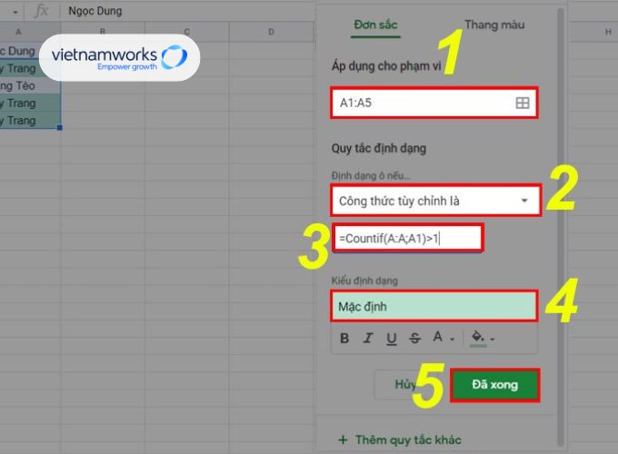 Cách lọc trùng 2 cột trong Google Sheet