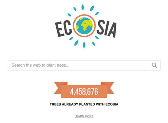 Ecosia là một công cụ thân thiện với môi trường