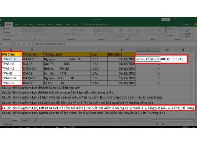 Hàm MID trong Excel