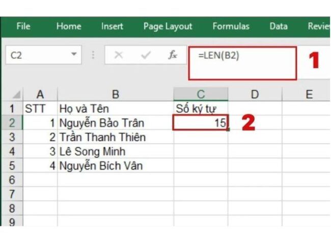 Hàm LEFT trong Excel