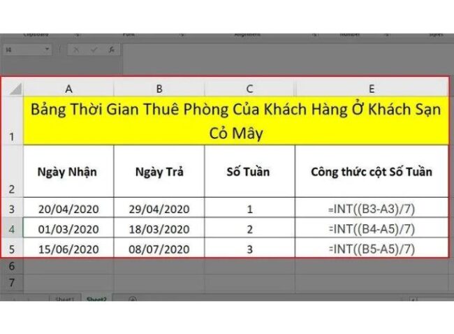 Hàm lấy phần nguyên và phần dư trong Excel