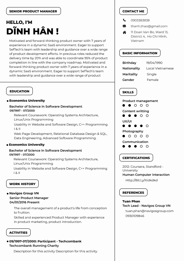 Mẫu CV cổ điển